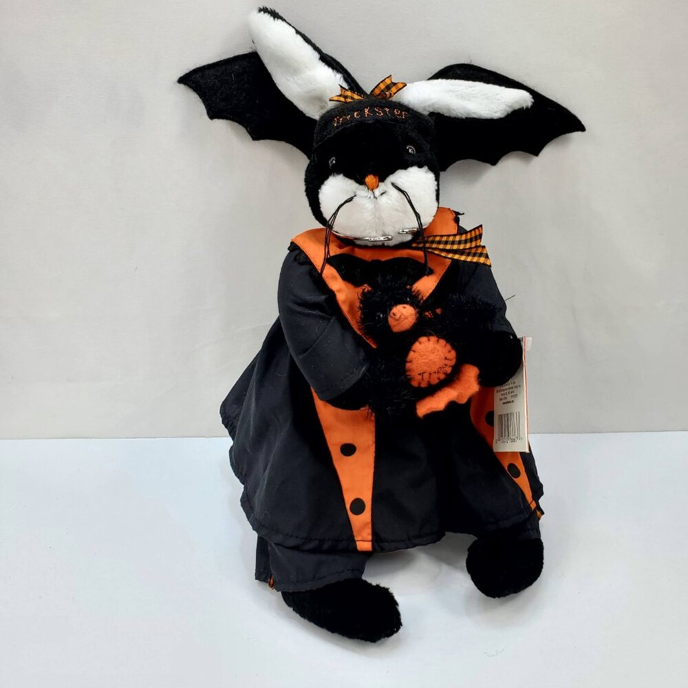 Vintage Hallmark Bunnies By The Bay Trickster & Treat Plush Figurine With Stand